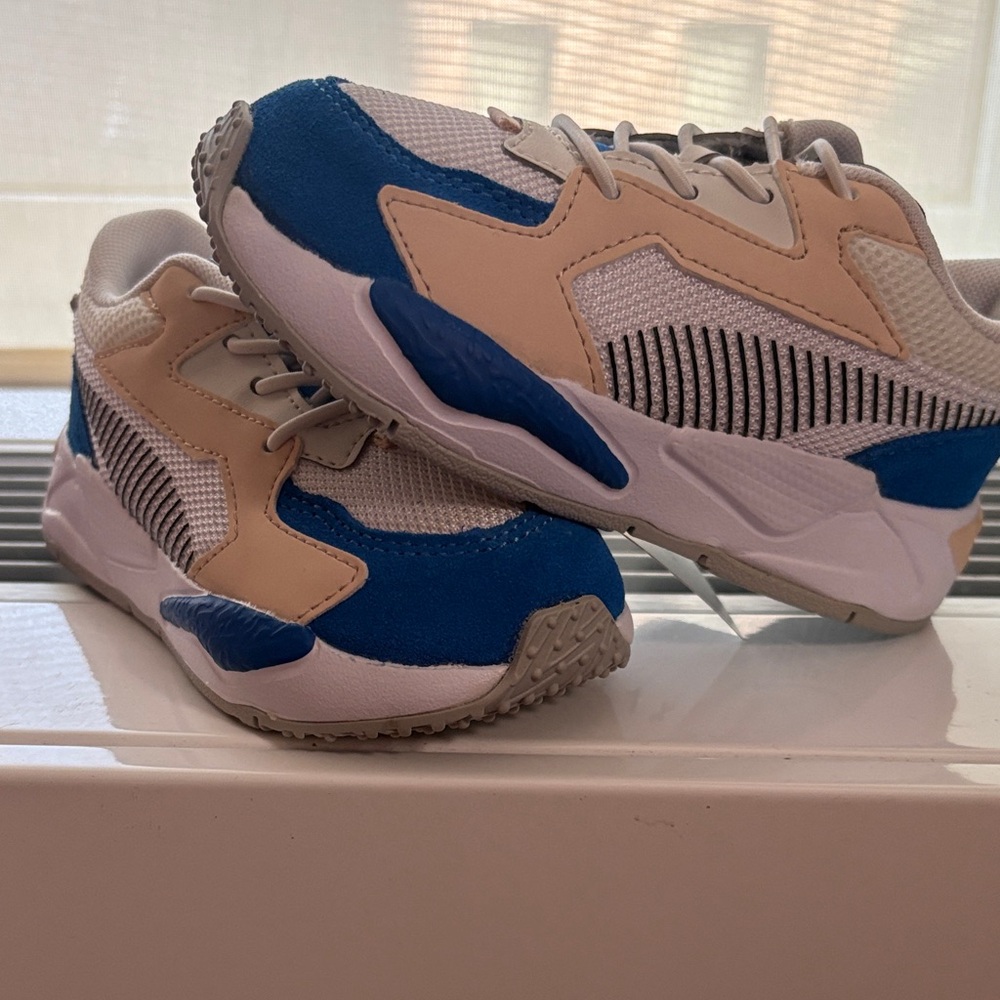 Puma Kids Sneakers in Blue and Beige